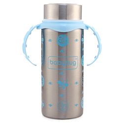 Babyhug 2-in-1 Stainless Steel Twin Handle Straw Sipper Pink - 180 ml| Dishwasher and Sterilizer Safe| Slow Flow Nipple| Straw Sipper with Flip Cap| Water Bottle| Leak Proof| Standard Neck Bottle