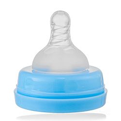 Babyhug 3-in-1 Insulated Stainless Steel Twin Handle Bottle Blue - 180 ml| Dishwasher and Sterilizer Safe| Slow Flow Nipple| Straw Sipper with Flip Cap| Water Bottle| Leak Proof| Standard Neck Bottle