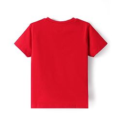 Babyhug Cotton Knit Half Sleeves T-Shirt with Text Print - Red