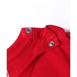 Babyhug Cotton Knit Half Sleeves T-Shirt with Text Print - Red