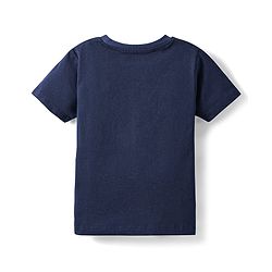 Babyhug Cotton  Knit Half Sleeves T-Shirt With Newyork Text Print - Navy Blue