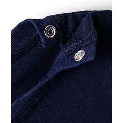 Babyhug Cotton  Knit Half Sleeves T-Shirt With Newyork Text Print - Navy Blue