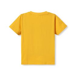 Babyhug Cotton Knit Half Sleeves T-Shirt With Whats Up Text Print -Yellow