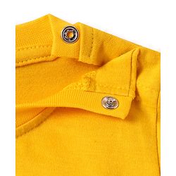 Babyhug Cotton Knit Half Sleeves T-Shirt With Whats Up Text Print -Yellow