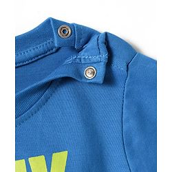 Babyhug Cotton Knit Half Sleeves T-Shirt With Play Like You Ment It Text Print - Blue
