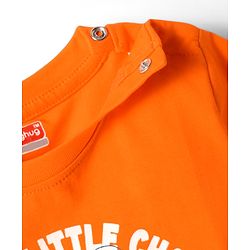 Babyhug Cotton  Knit Half Sleeves T-Shirt With Little Mommy's Champ Text Print - Orange