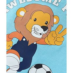Babyhug Cotton Knit Half Sleeves T-Shirts with Sports Theme Print Pack of 3 - Orange White & Aqua Blue