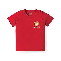 Babyhug Cotton Knit Half Sleeves T-Shirts With Animal Print Pack Of 3 - Red & Navy Blue