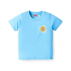 Babyhug Cotton Knit Half Sleeves T-Shirts With Animal Print Pack Of 3 - Red & Navy Blue