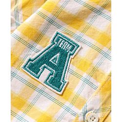 Babyhug Cotton Woven Half Sleeves Checkered Shirt - Yellow