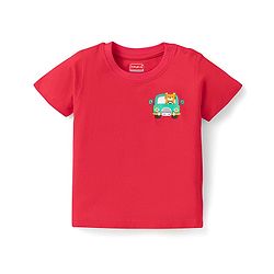 Babyhug Cotton Knit Half Sleeves T-Shirts With Animal & Vehicle Print Pack Of 3 - Red & Blue