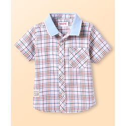 Babyhug Cotton Woven Half Sleeves Checks Shirt - Multicolour