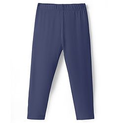 Babyhug Cotton Lycra Full Length Skinny Fit Solid Leggings with Stretch - Navy
