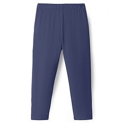 Babyhug Cotton Lycra Full Length Skinny Fit Solid Leggings with Stretch - Navy