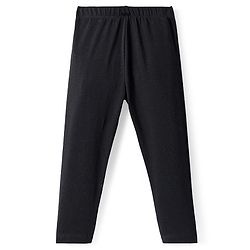 Babyhug Cotton Lycra Full Length Skinny Fit Solid Leggings with Stretch - Black