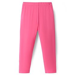 Babyhug Cotton Lycra Full Length Skinny Fit Solid Leggings with Stretch - Pink