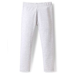 Babyhug Cotton Lycra Knit Full Length Solid Legging - Light Grey