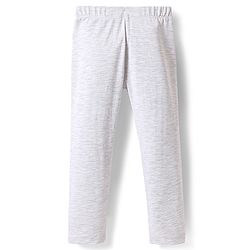Babyhug Cotton Lycra Knit Full Length Solid Legging - Light Grey