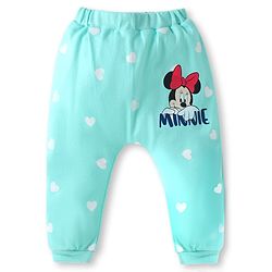 Babyhug Disney Interlock Knit Full Length Diaper Leggings With Minnie Mouse Family Graphics Pack Of 3 - Pink Light Blue & Yellow