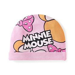 Babyhug Disney Interlock Knit Cap Mittens & Booties Set With Minnie Mouse Graphics Pink - Diameter- 15
