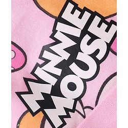 Babyhug Disney Interlock Knit Cap Mittens & Booties Set With Minnie Mouse Graphics Pink - Diameter- 15
