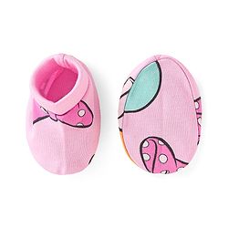 Babyhug Disney Interlock Knit Cap Mittens & Booties Set With Minnie Mouse Graphics Pink - Diameter- 15