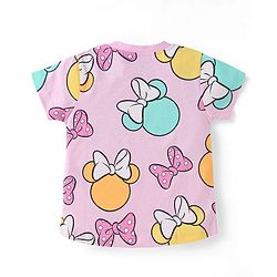Babyhug Disney Single Jersey Knit Half Sleeve T-Shirts Pack Of 3 With Minnie Mouse Family Graphics - Yellow & Plum