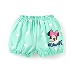 Babyhug Single Jersey Knit Bloomers  With Minnie Mouse Family Graphics Pack Of 3 - Yellow Pink & Light Green