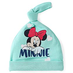 Babyhug Disney Interlock Knit Knot Cap With Minnie Mouse Graphics Pack Of 3 - Yellow Light Blue & Pink - Diameter 18cm