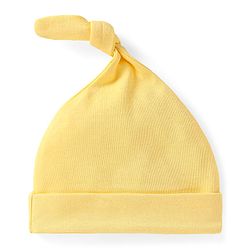 Babyhug Disney Interlock Knit Knot Cap With Minnie Mouse Graphics Pack Of 3 - Yellow Light Blue & Pink - Diameter 18cm