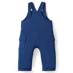Babyhug Disney Single Jersey Knit Dungaree & Half Sleeves T-Shirt With Mickey Mouse Graphics - Navy Blue