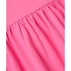 Babyhug Single Jersey Knit Sleeveless Solid Color Frock & Bloomer with Frill Detailing - Dark Pink
