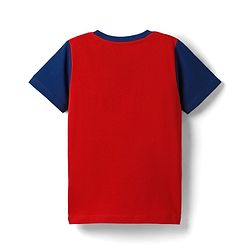 Babyhug Cotton Knit Half Sleeves T-Shirt with Animal Print - Red