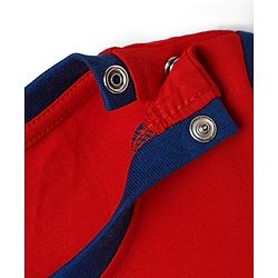 Babyhug Cotton Knit Half Sleeves T-Shirt with Animal Print - Red