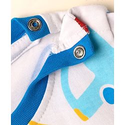 Babyhug Cotton Knit Half Sleeves T-Shirt with Vehicle Print - White