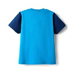 Babyhug Cotton Knit Half Sleeves T-Shirt With Vehicle Print - Blue