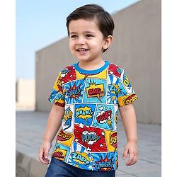 Babyhug Cotton Knit Half Sleeves T-Shirt with Text Print - White