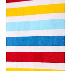 Babyhug Cotton Knit Half Sleeves T-Shirt with Stripes - White