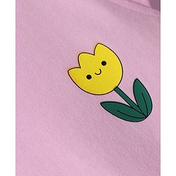 Babyhug Cotton Knit Half Sleeves T-Shirt with with Floral Print - Pink