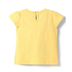 Babyhug Cotton Knit Half Sleeves T-Shirt with Butterfly Print -  Yellow
