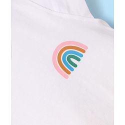 Babyhug Cotton Knit Half Sleeves T-Shirt With Rainbow Print - White