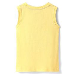Babyhug Cotton Knit Sleeveless Tank T-Shirt With Beach Theme Print -Yellow