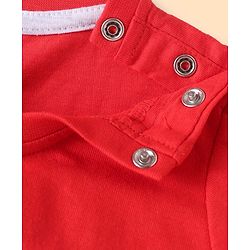 Babyhug Cotton Knit Half Sleeves T-Shirts with Beach Theme Print & Stripes Pack of 3 - White Red & Navy Blue