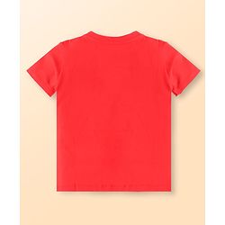 Babyhug Cotton Knit Half Sleeves T-Shirts with Beach Theme Print & Stripes Pack of 3 - White Red & Navy Blue