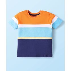 Babyhug Cotton Knit Half Sleeves T-Shirts with Stripes & Boat Print Pack Of 3 - Yellow & White