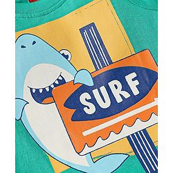 Babyhug Cotton Knit Sleeveless Tank T-Shirts With Stripes & Beach Theme Print Pack Of 3 - Yellow & Orange