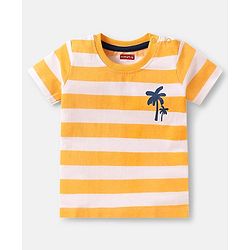 Babyhug Cotton Knit Half Sleeves T-Shirts With Stripes & Animal Print Pack Of 3 - Red & Blue