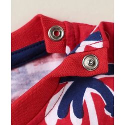 Babyhug Cotton Knit Half Sleeves T-Shirts With Stripes & Animal Print Pack Of 3 - Red & Blue