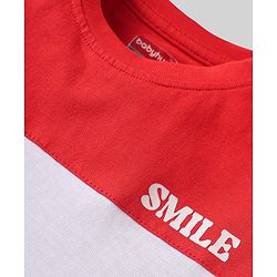 Babyhug Cotton Knit Half Sleeves Striped T-Shirts with Text Print Pack of 3 - Blue & Red