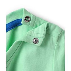Babyhug Cotton Knit Half Sleeves T-Shirt with Animal Print - Light Green